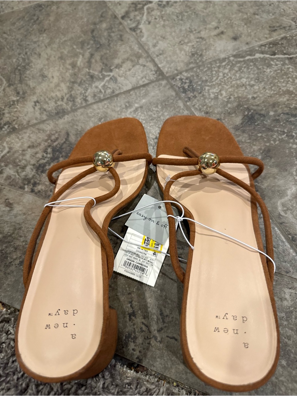 🍋 Women's A New Day Pia Ornamented Thong Slide Heels
